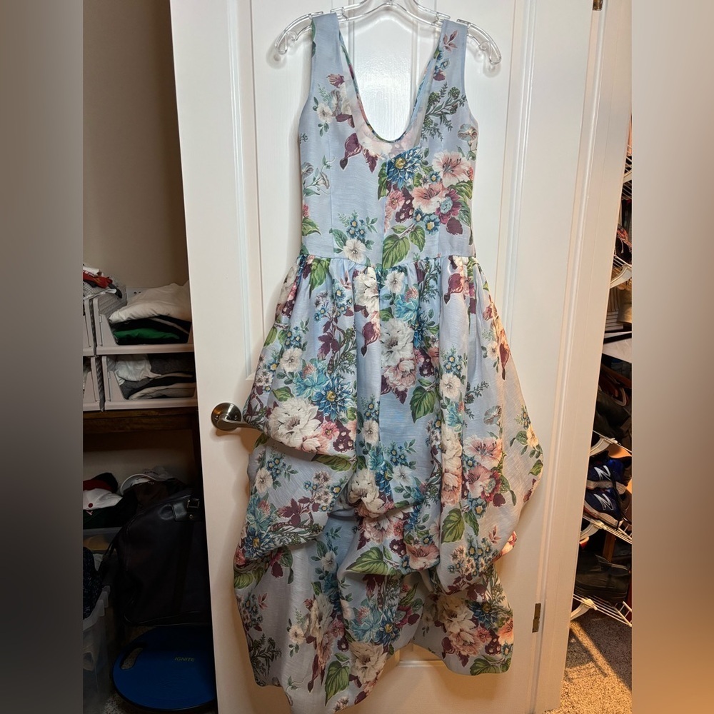 ZIMMERMANN Matchmaker Dress in light blue floral size 1 linen and silk - Picture 5 of 11